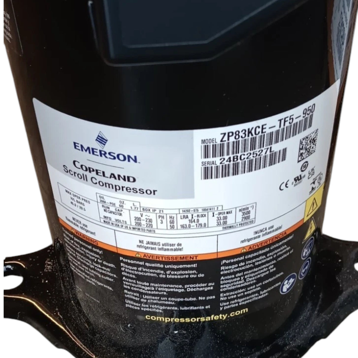 ZP83KCE-TF5-950 Genuine Copeland Scroll Compressor