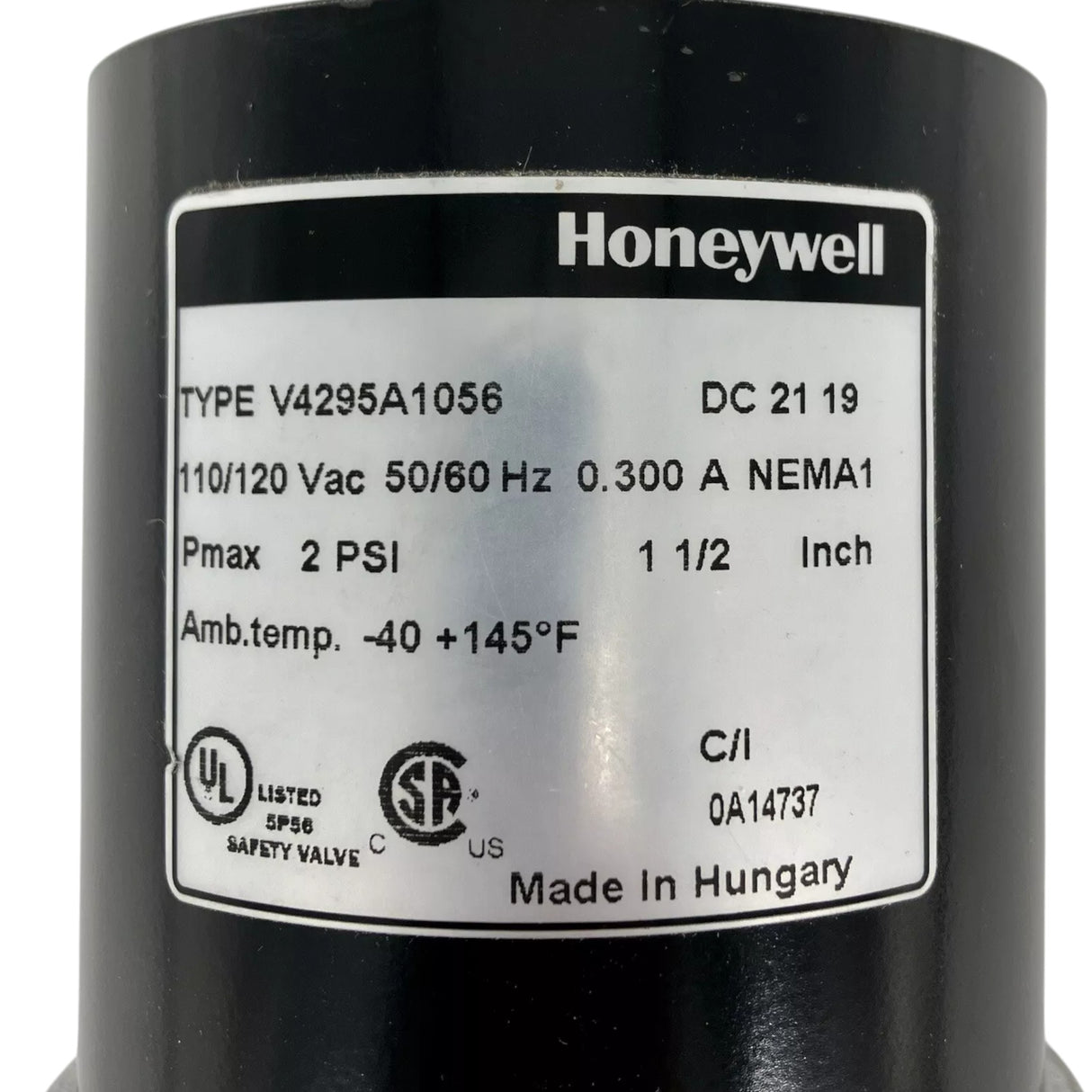 V4295A1056 Honeywell Solenoid Gas Valve