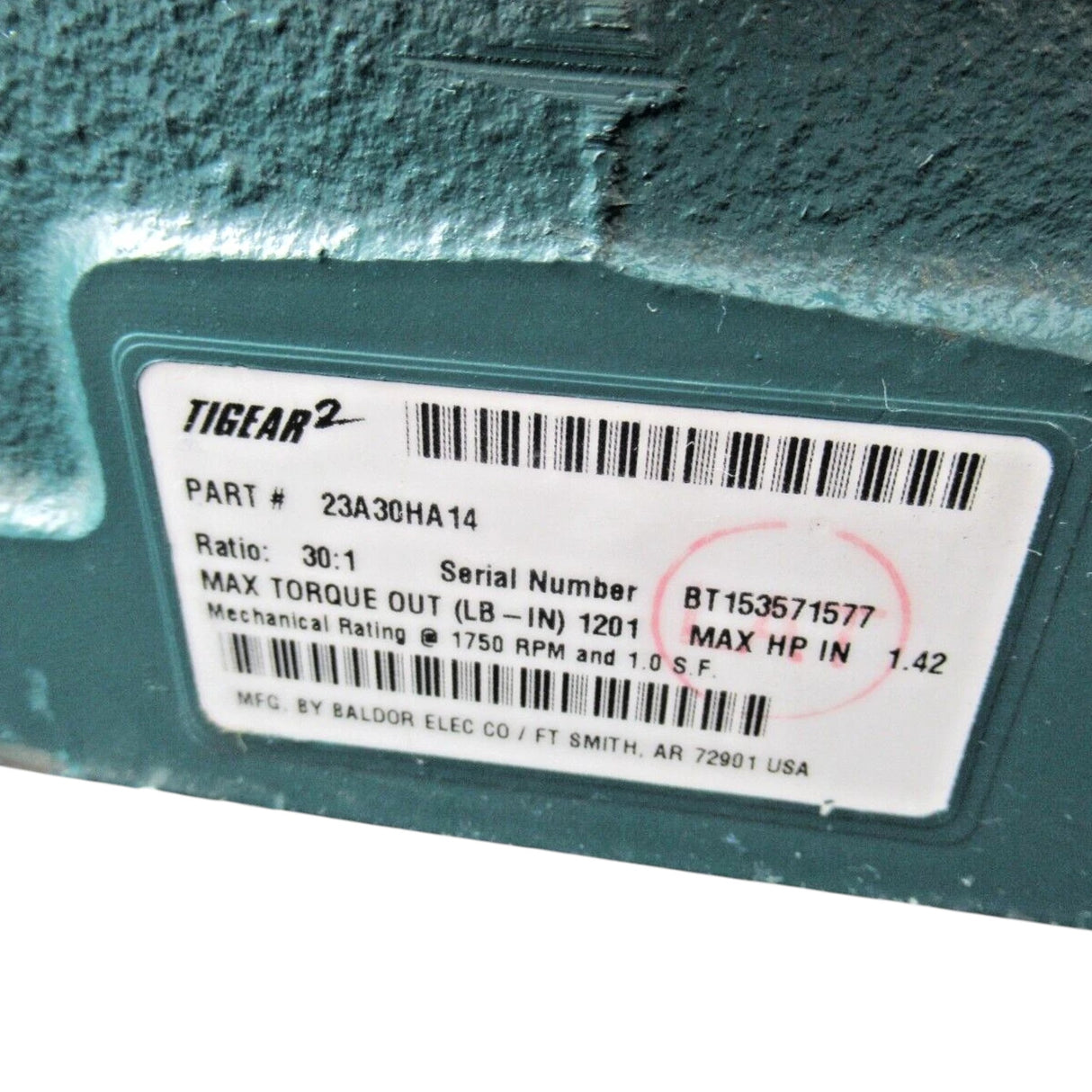 23A30HA14 Dodge Right Angle Worm Gear Speed Reducer