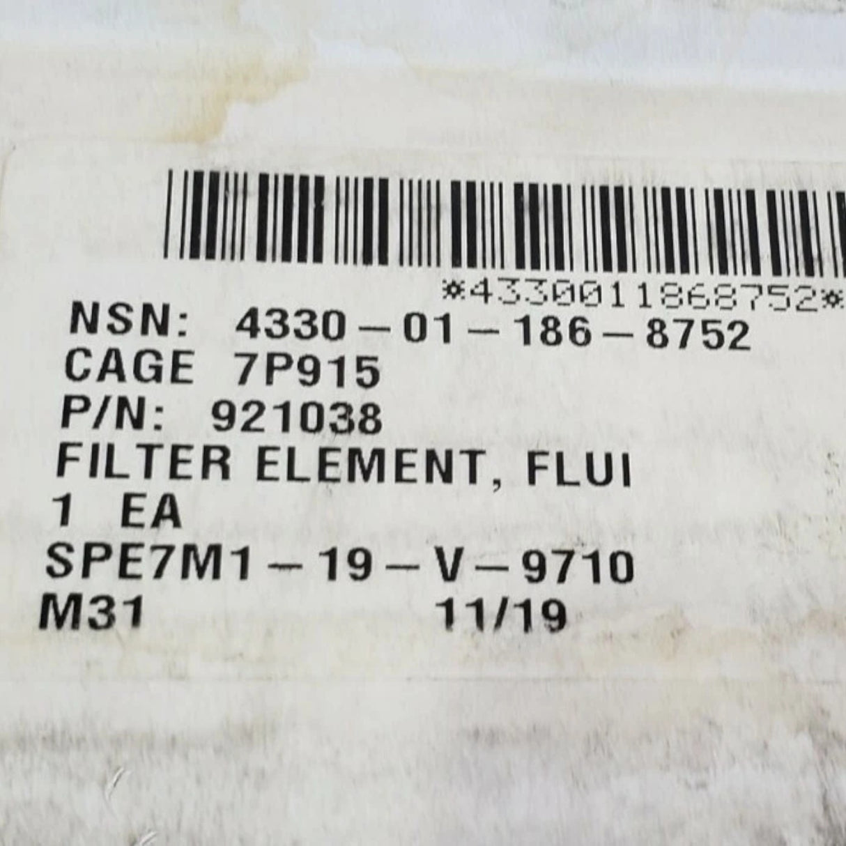 921038 Genuine Parker Hydraulic Filter Division