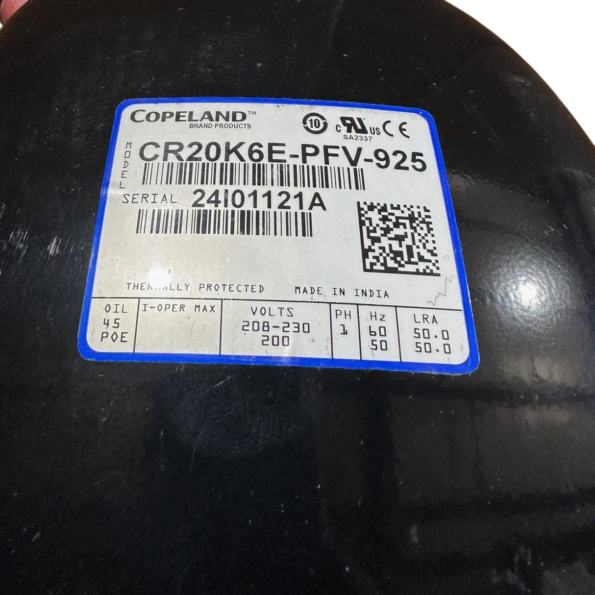 CR20K6E-PFV-925 Genuine Copeland Hermetic Scroll Compressor