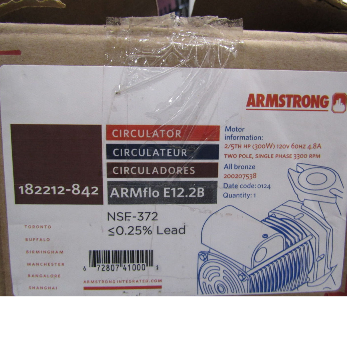 182212-842 Armstrong Bronze High-Efficiency Circulator Pump