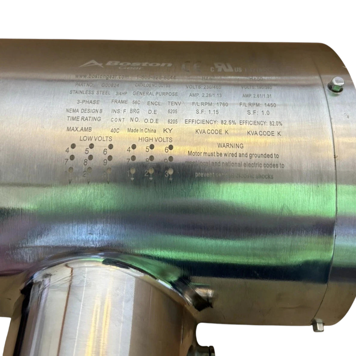 G00624 Genuine Boston Washdown Motor 208-230/460V