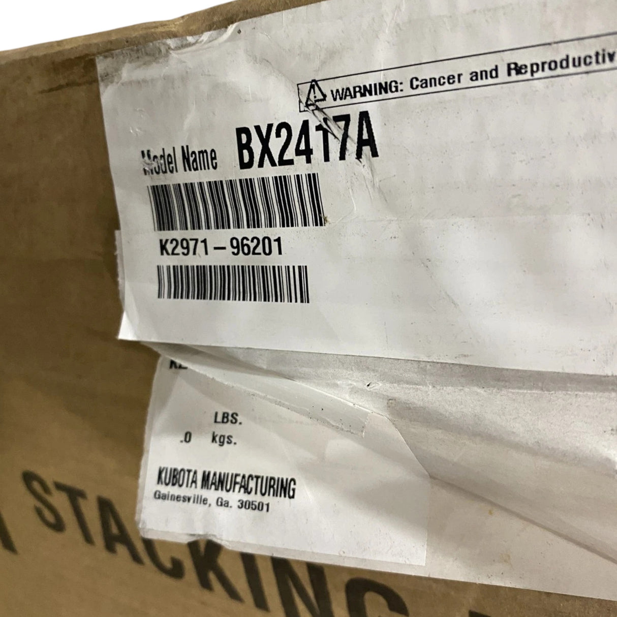 BX2417A Kubota Loader Valve Kit