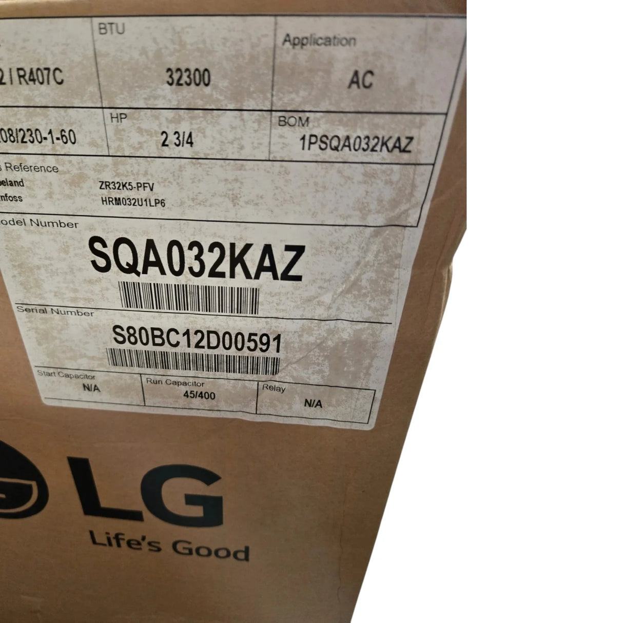 SQA032KAZ Genuine LG Scroll Compressor - Truck To Trailer
