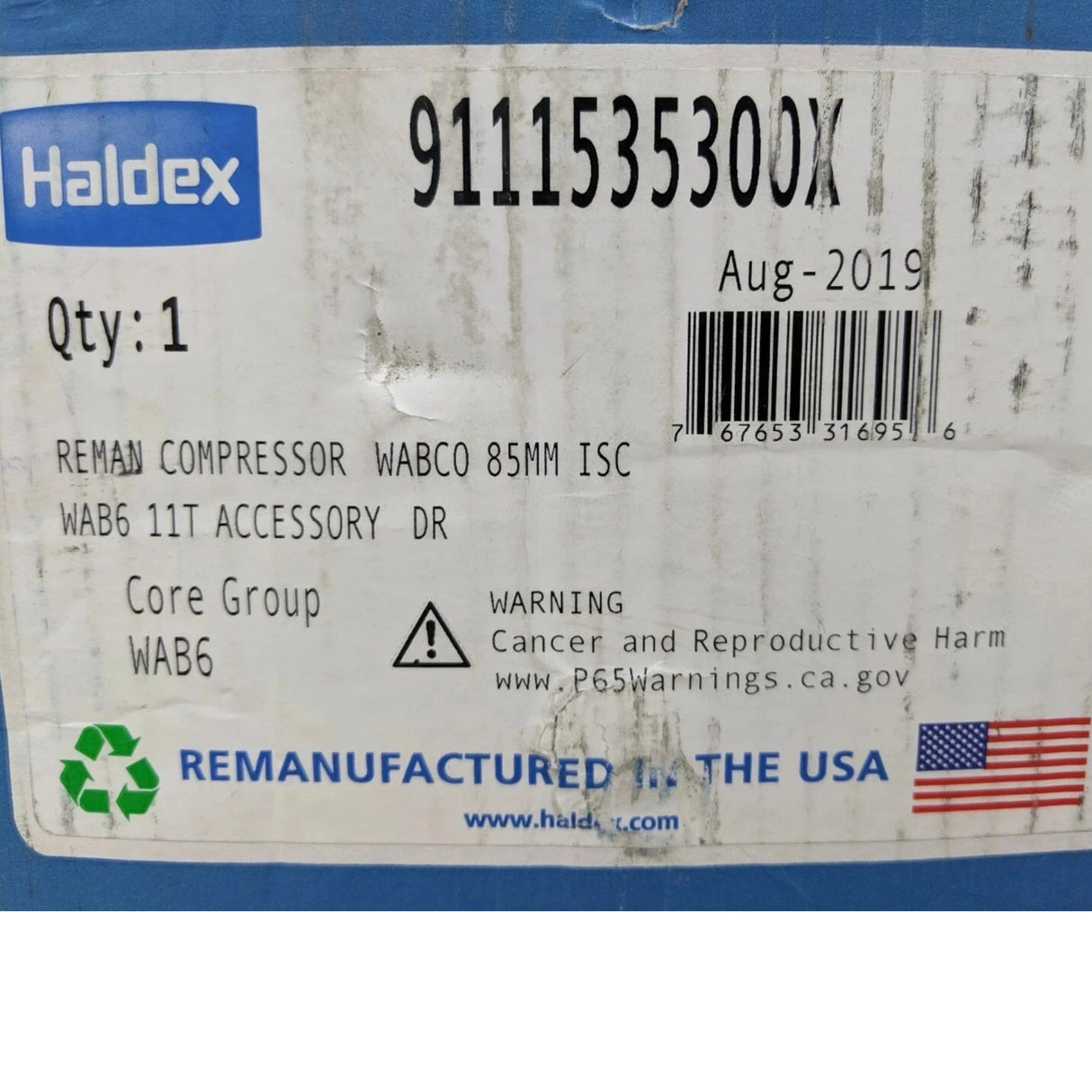 9111539387 Genuine Haldex Air Compressor