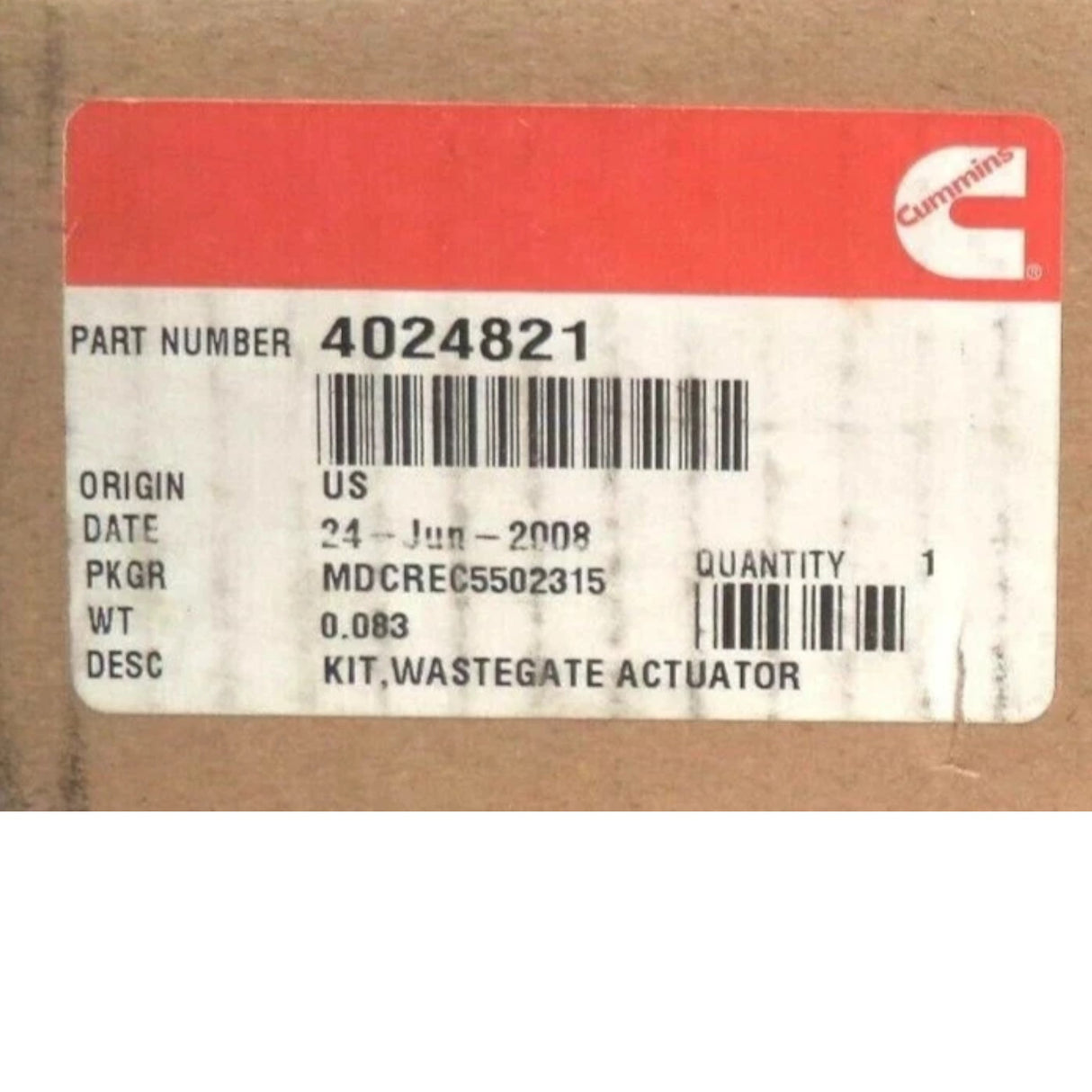 3800835 Genuine Cummins Wastegate Actuator Kit