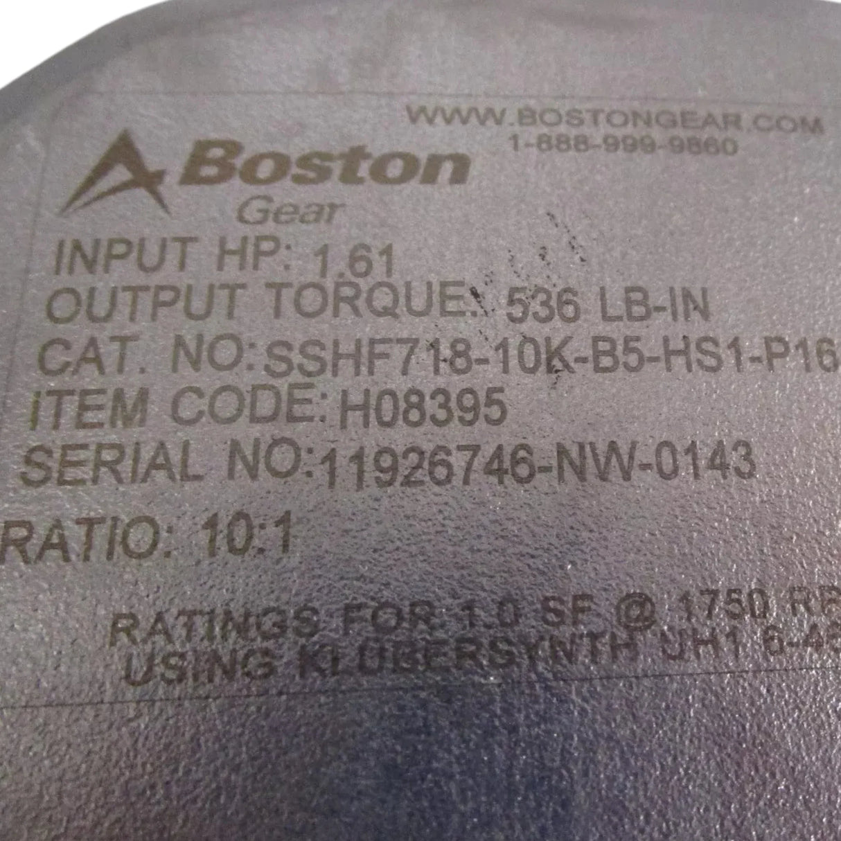 H08395 Boston Single Reduction Helical Worm Gear - Truck To Trailer