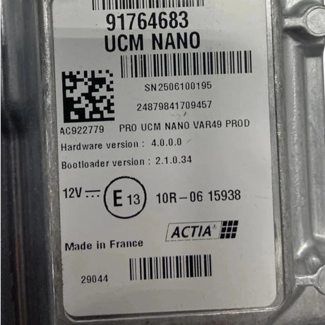 91764683 Actia ECU Electronic Control Unit 12V Set Of 8