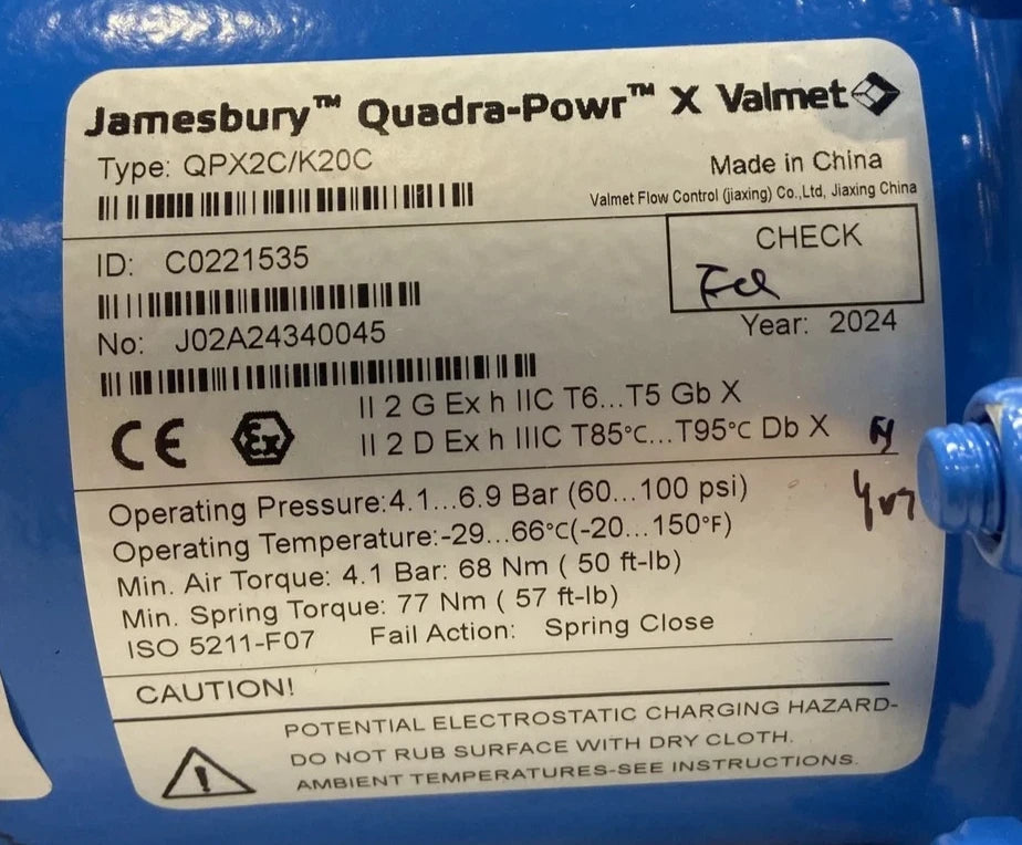 QPX2C/K20C Jamesbury Spring Diaphragm Actuator