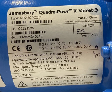 QPX2C/K20C Jamesbury Spring Diaphragm Actuator