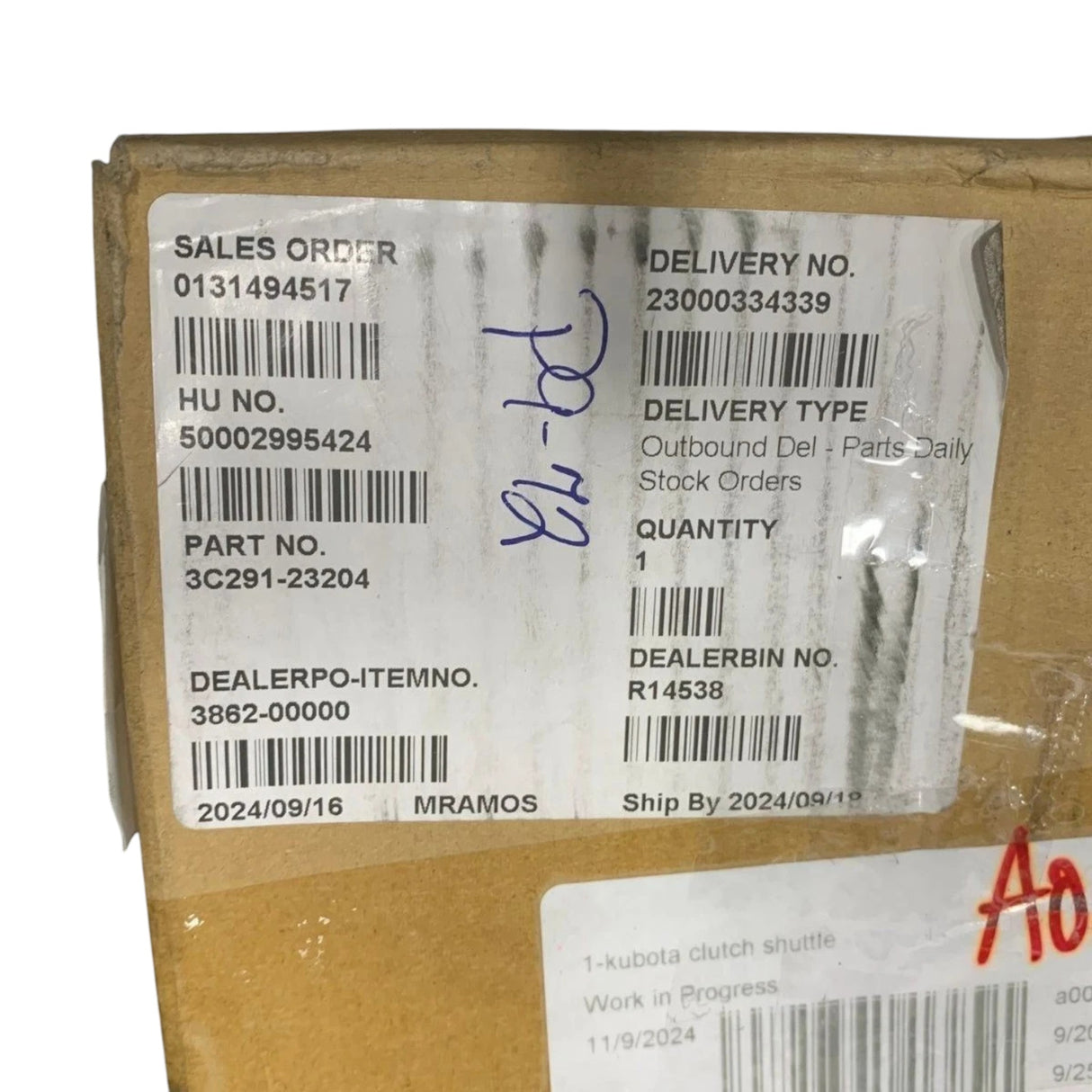 3C29123204 Genuine Kubota Clutch Shuttle Assy