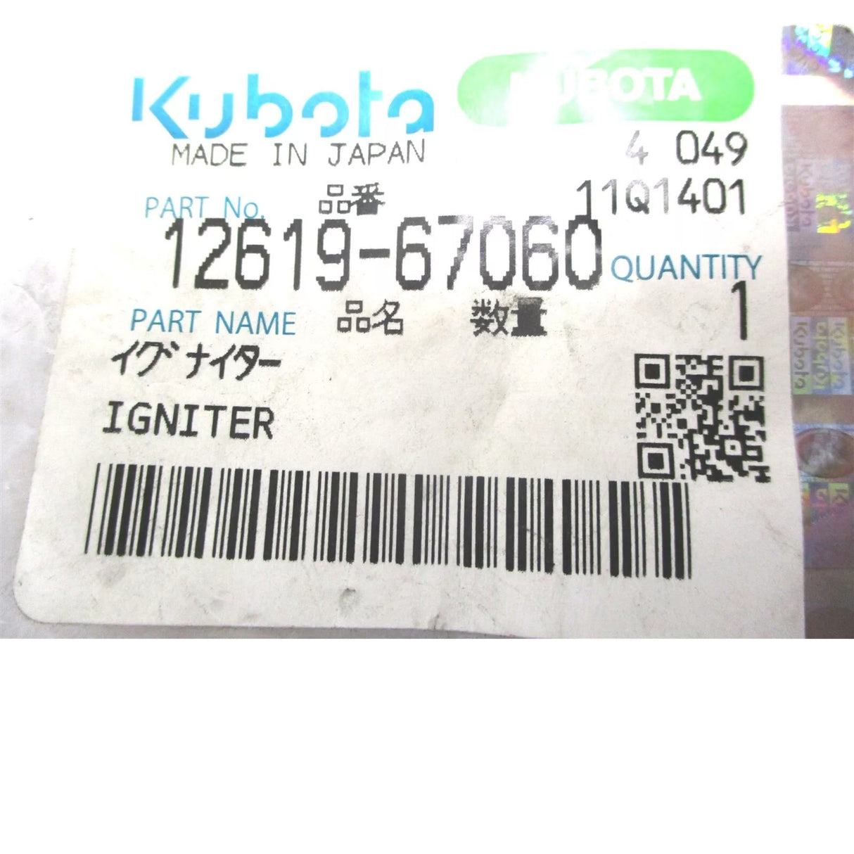 12619-67060 Kubota Igniter