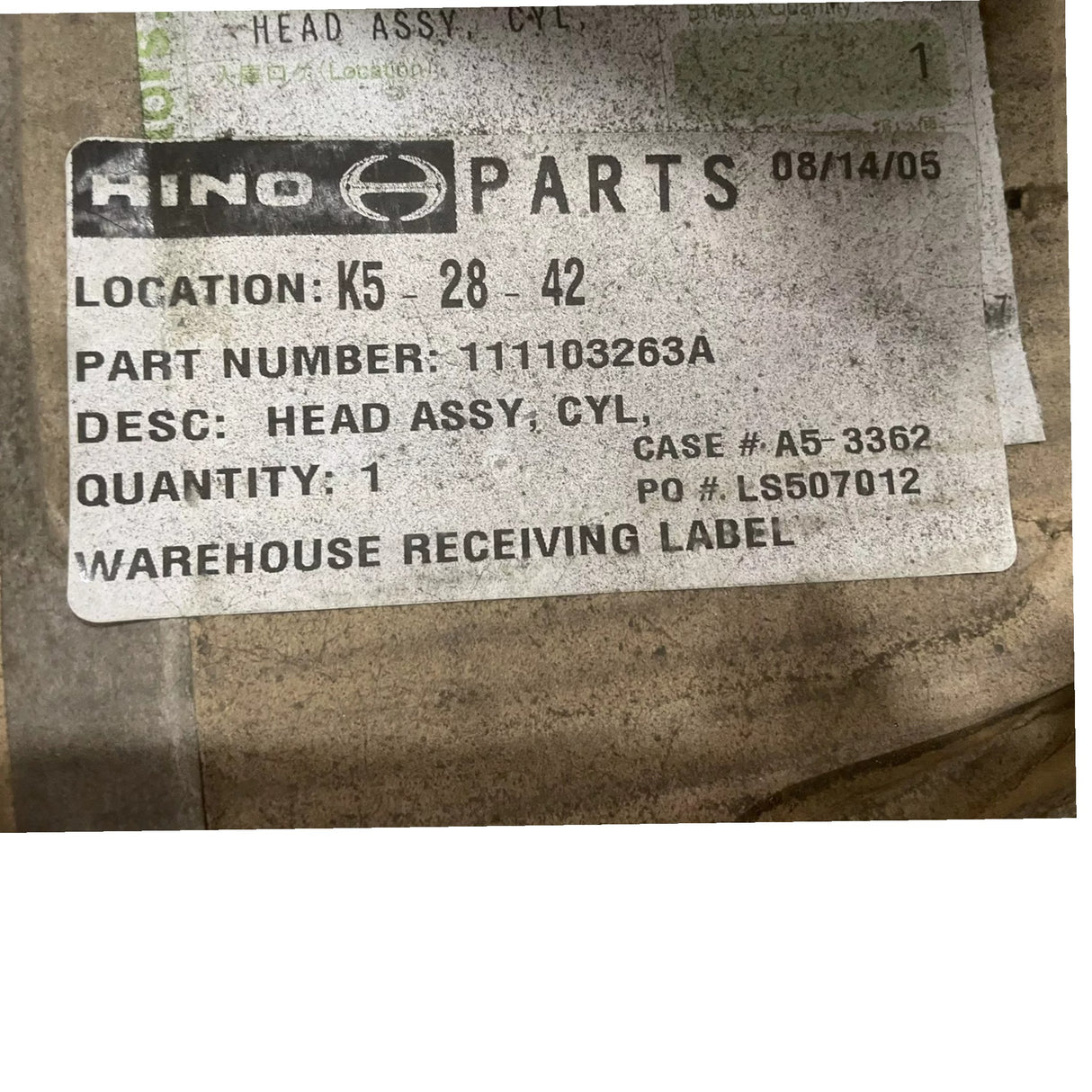 A5-3362 Hino Cylinder Head Case