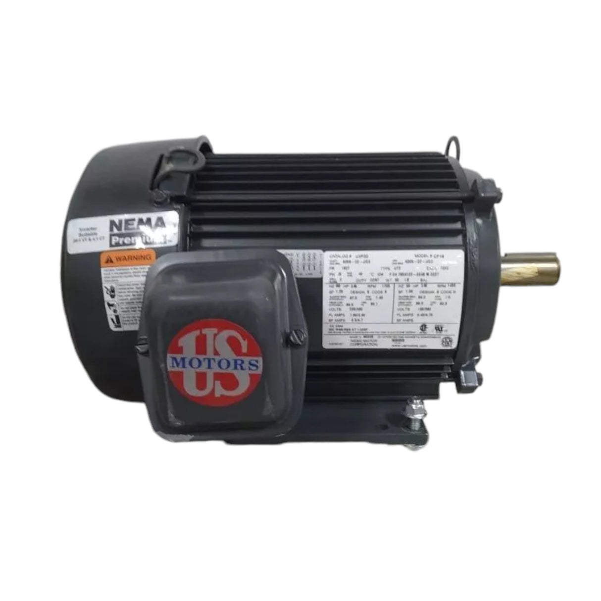 U3P2D U.S. Motors General Purpose Motor 3 HP 1765 RPM 208-230/460VAC 3-Phase