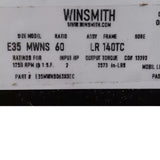 E35MWNS Winsmith Speed Reducer 60:1 140TC 2 Max Input HP 29 Max Output RPM