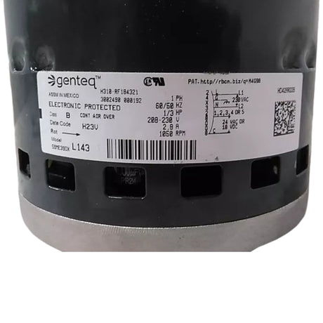 HD42AR228 Carrier Single Phase Replacement Motor 1/3 HP 1050 RPM 208-230V