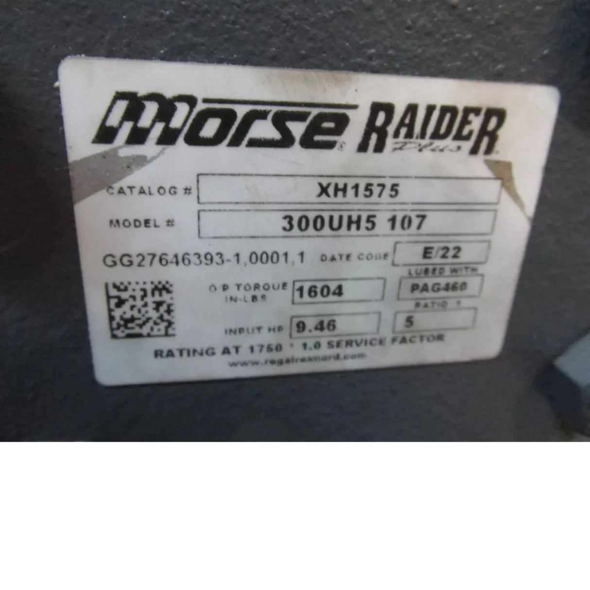 300UH5 Morse Worm Gear Reducer - Truck To Trailer