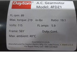 4FDZ1 Dayton AC Gearmotor - Truck To Trailer