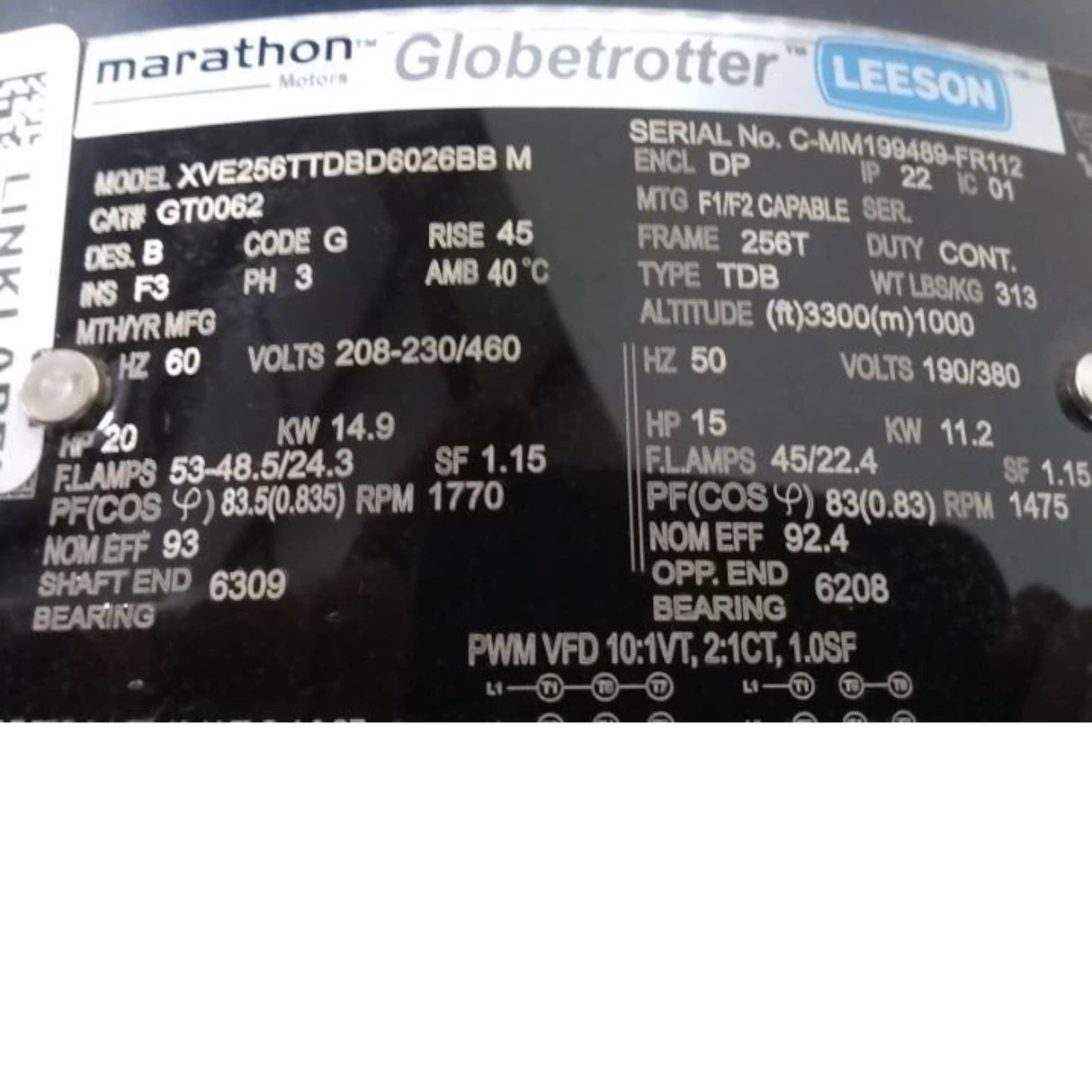 GT0062 Marathon Motors Fan Motor