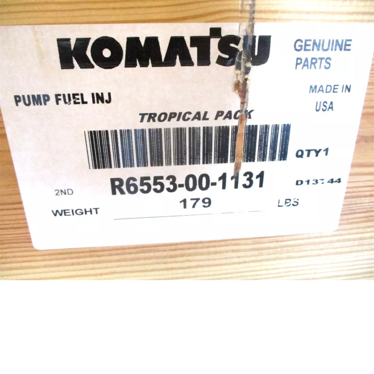 R6553-00-1131 Komatsu Pump Fuel Injection