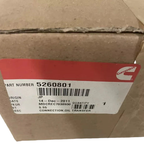 5260801 Cummins Oil Transfer Connection - Truck To Trailer