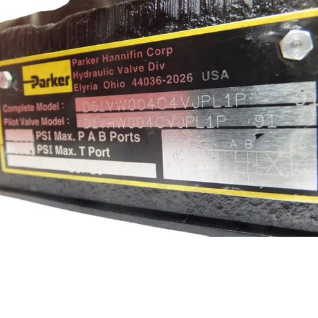D61VW004C4VJPL1P Parker Hydraulic Directional Control Valve - Truck To Trailer