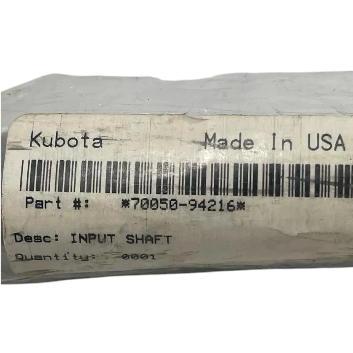 70050-94216 Kubota Snowblower Gearbox Input Shaft - Truck To Trailer
