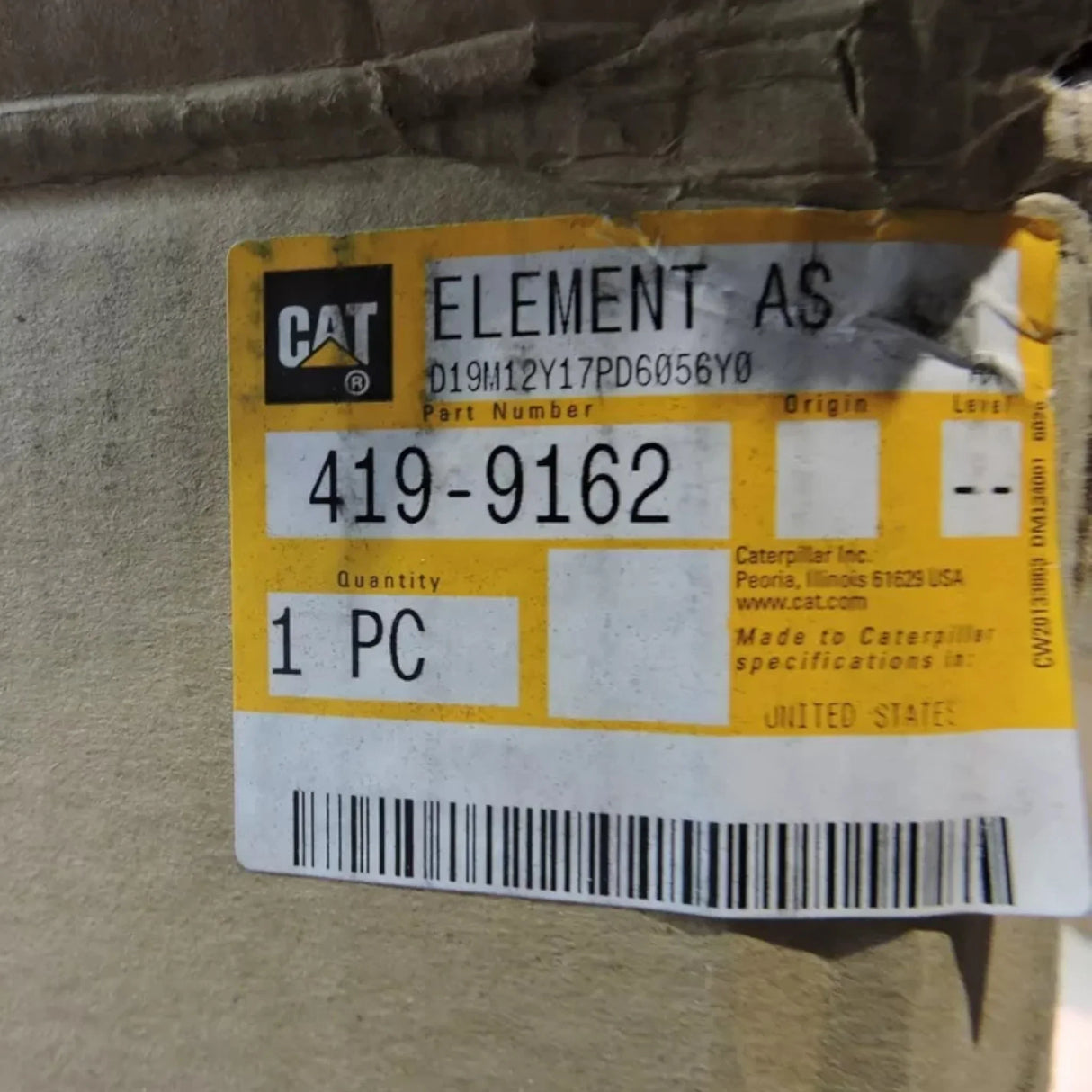 419-9162 Cat Standard Efficiency Engine Air Filter Primary - Truck To Trailer