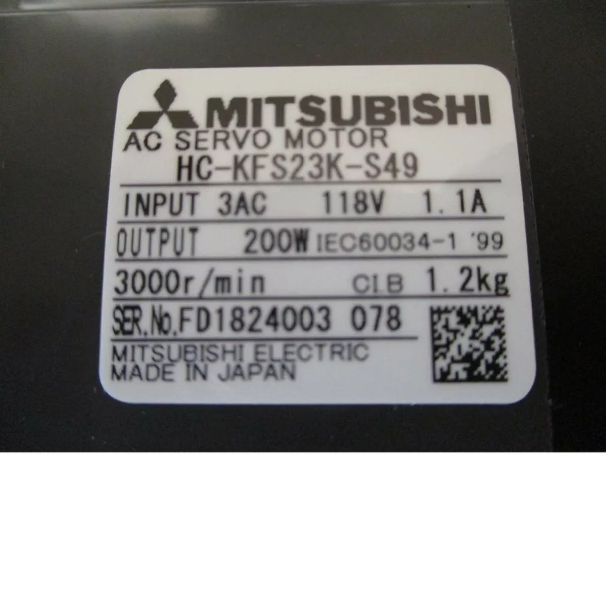 HC-KFS23K-S49 Mitsubishi AC Servo Motor