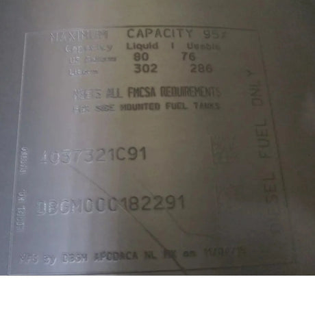 2512585C91 International Aluminum Fuel Tank - Truck To Trailer