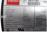 6K477BE Dayton Cap-Start General Purpose Motor 1/2 HP 1725 RPM 115/230VAC - Truck To Trailer