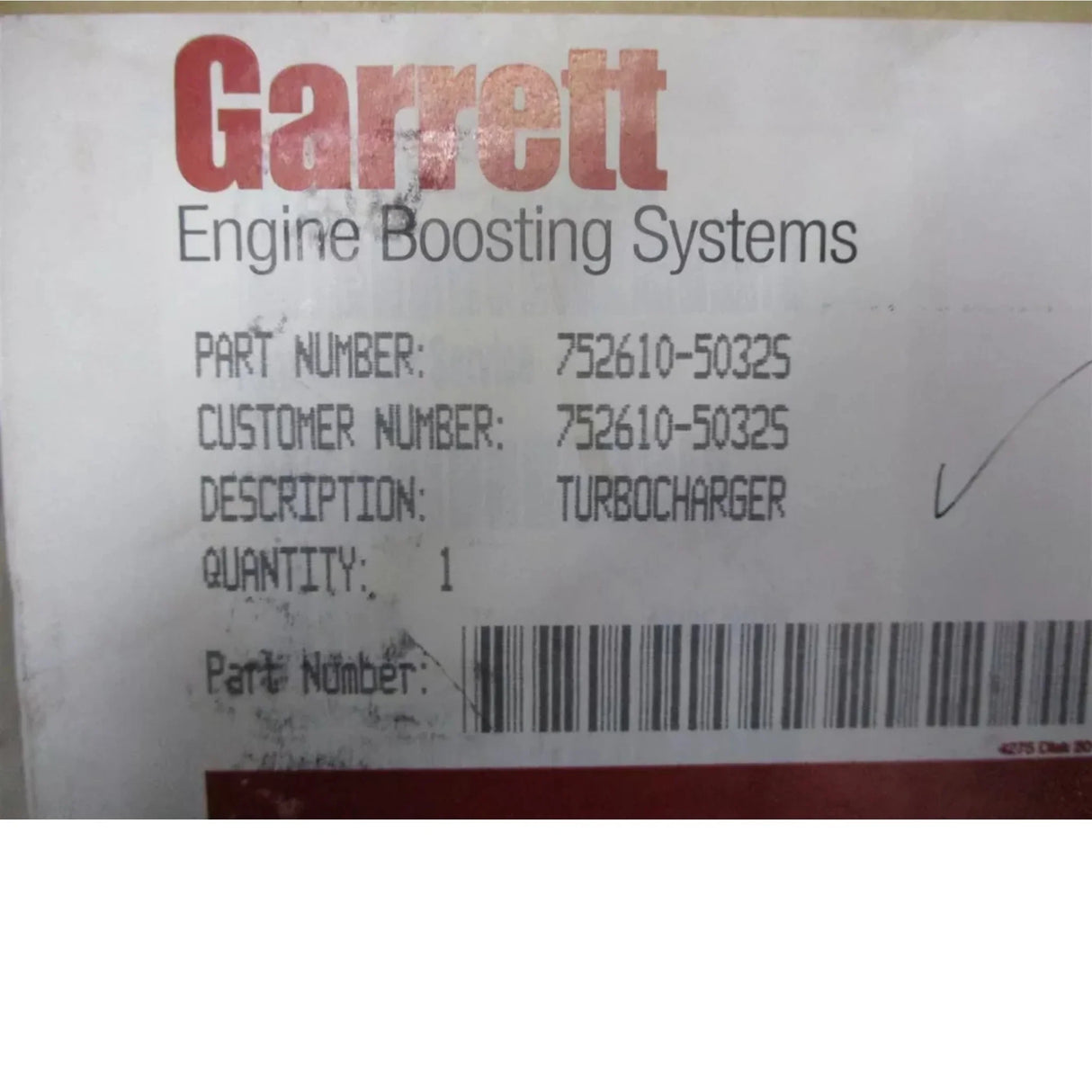 752610-5032S Garrett Turbo Fits Ford Transit LR Defender 2006-15 - Truck To Trailer