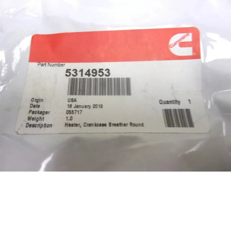 5314953 Cummins Crankcase Breather Heater - Truck To Trailer
