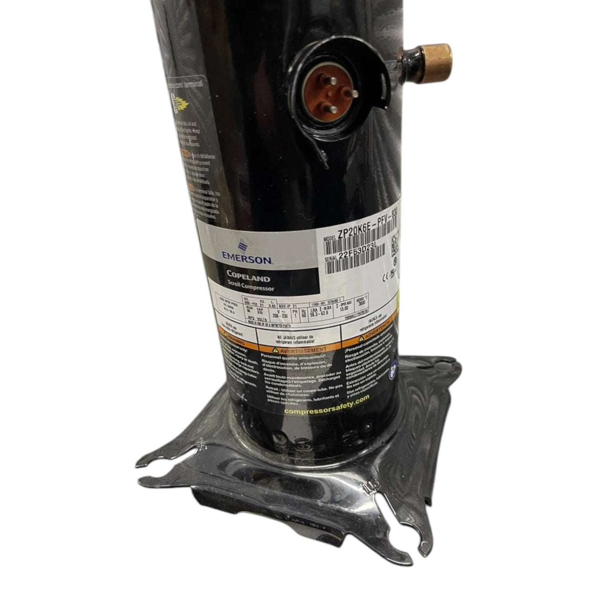 ZP20K6E-PFV-830 Genuine Copeland Scroll Compressor
