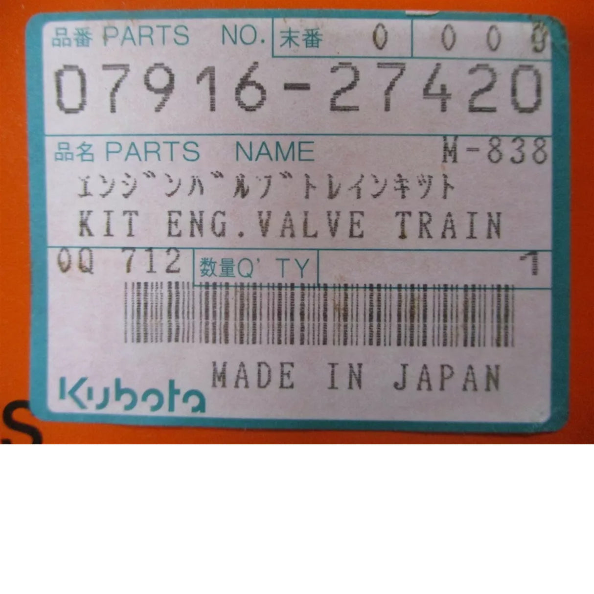 07916-27420 Kubota Valve Train Kit