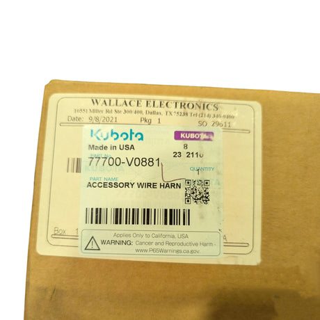 77700-V0881 Genuine Kubota Accessory Wire Harness