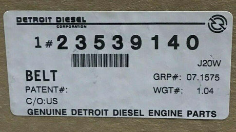 23539140 Oem Detroit Diesel Belt - Truck To Trailer