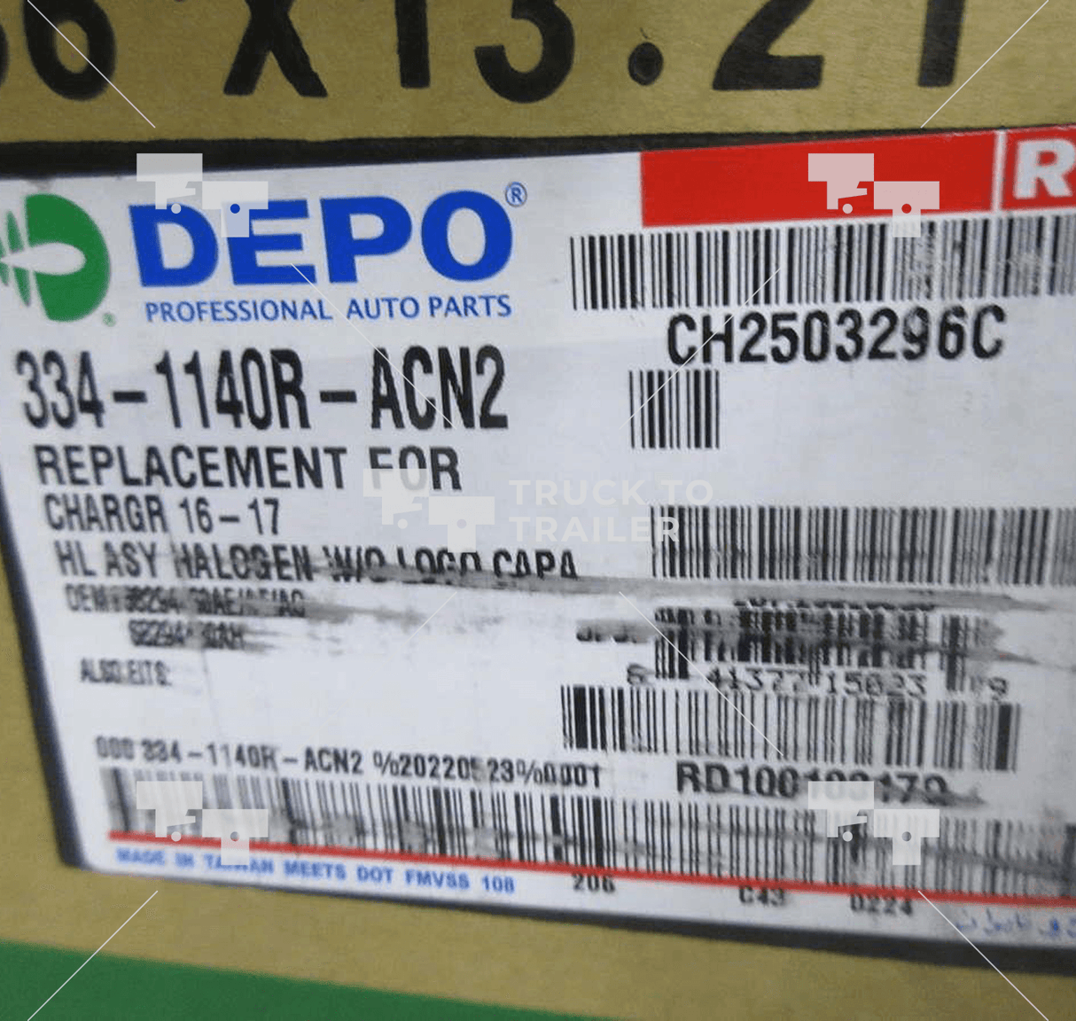 334-1140R-Acn2 Genuine Headlight Depot Right Side Headlight For Dodge Charger - Truck To Trailer