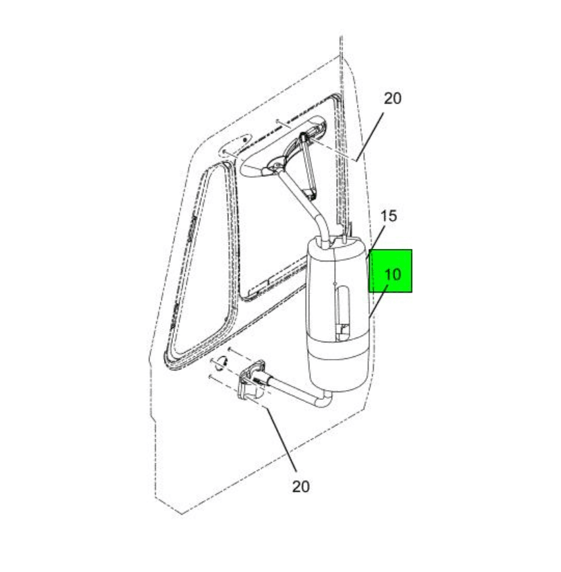 3757664C91 Oem International Mirror Rear View Lh - Truck To Trailer