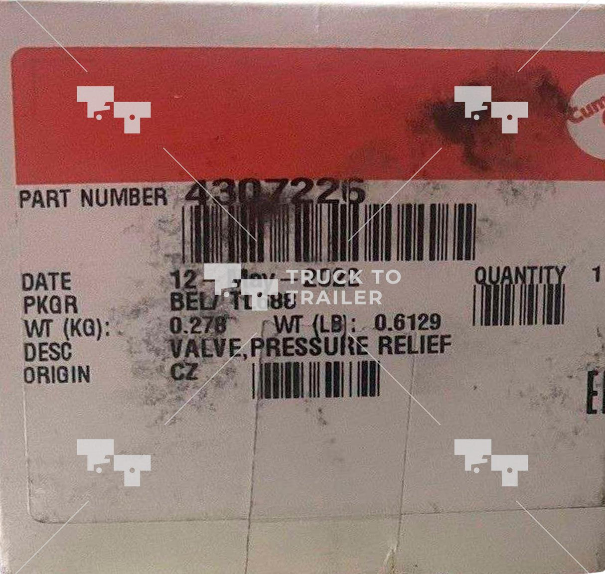 4307226 Genuine Cummins Pressure Relief Valve - Truck To Trailer
