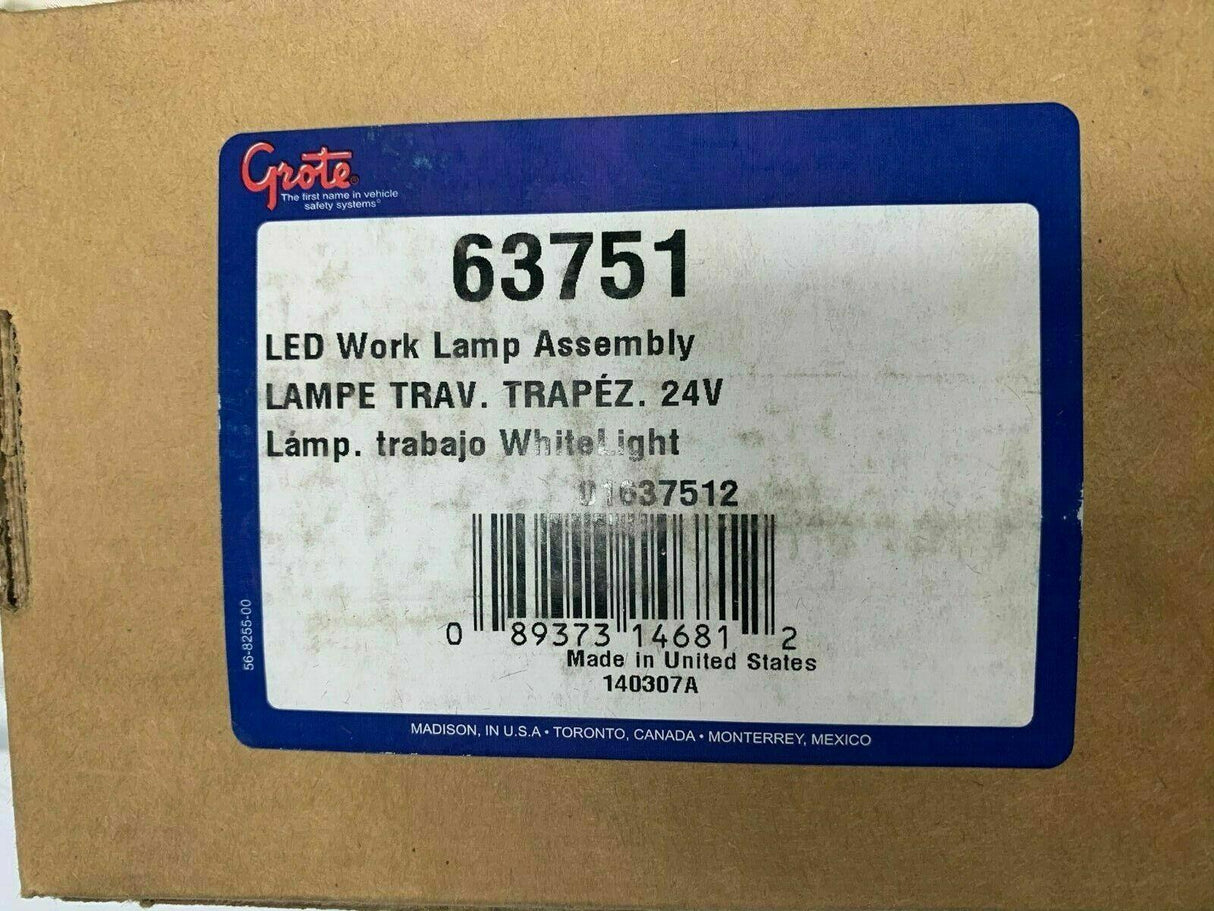 63751 Oem Grote Trilliant Led Clear Mini Work Lamp 24V 24 Volt Flood Light Trapezoid.