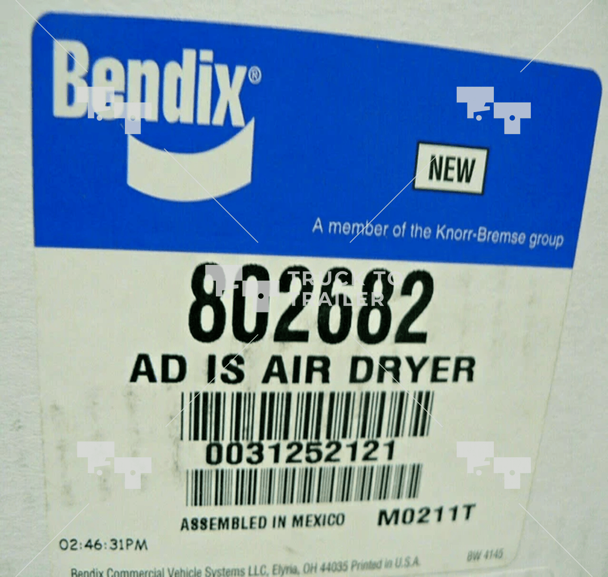 802682 Bw-802682 Oem Bendix Ad-Is Air Brake Dryer Bw-802682.