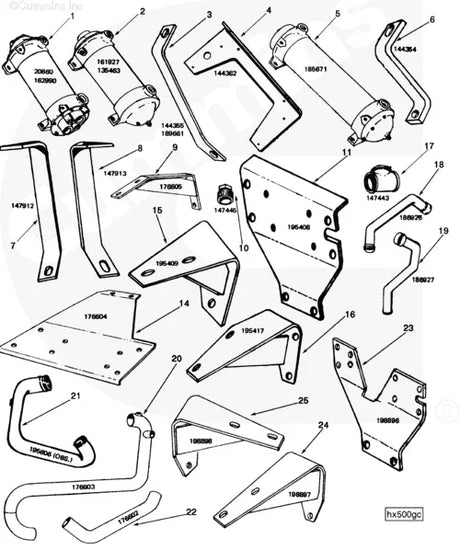 Cummins 144354 Heat Exchanger Brace - Truck To Trailer