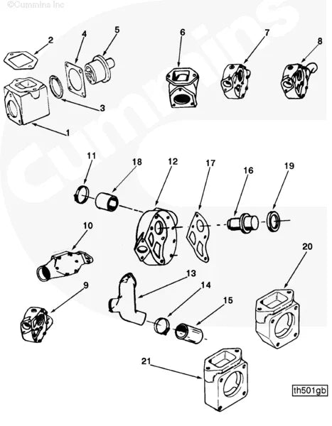 Cummins 149974 Thermostat Housing - Truck To Trailer