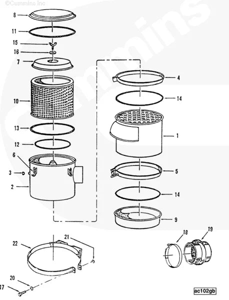 Cummins 151692 Air Cleaner Clamp - Truck To Trailer