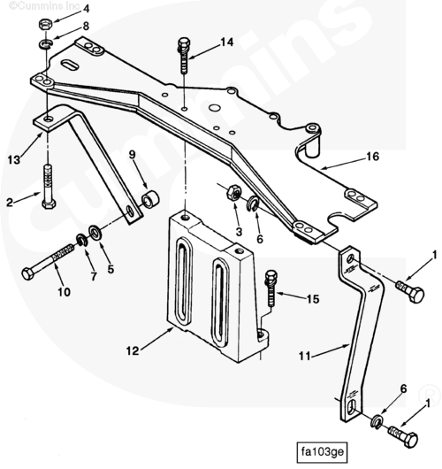 Cummins 161536 Torque Converter Oil Cooler Brace - Truck To Trailer