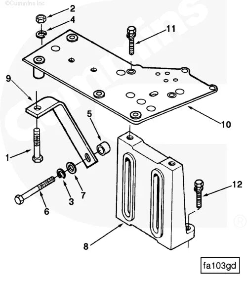 Cummins 216499 Torque Converter Oil Cooler Support - Truck To Trailer