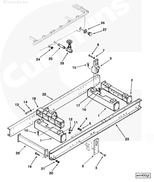 Cummins 3001366 Crossmember - Truck To Trailer