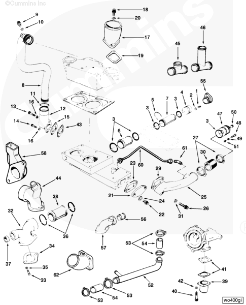 Cummins 3001585 Water Bypass Tube - Truck To Trailer